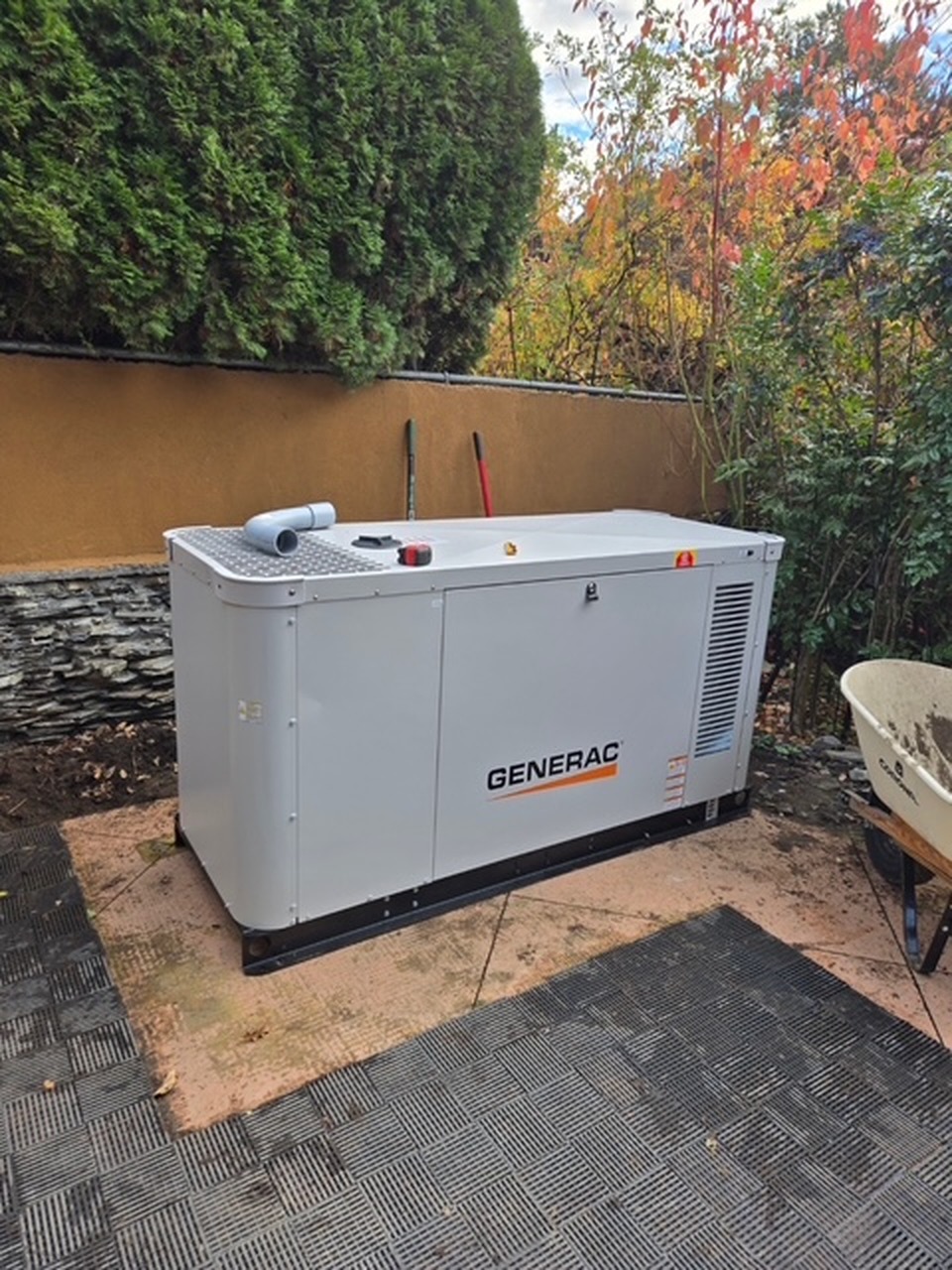 Generac standby generator installed beside an Okanagan home